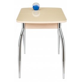 Стол Monro-3 дуб молочный / кремовое стекло / вкладка стекло