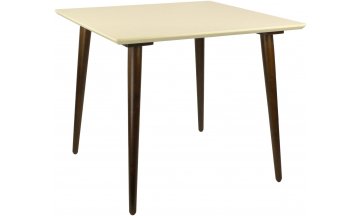 Деревянный стол Монте М 90 натуральное дерево орех / слоновая кость