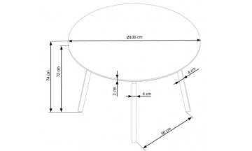 Деревянный стол Balrog Okragly 100/74
