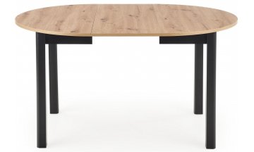 Деревянный обеденный стол Dante 102-142/102/75 дуб артизан / черный матовый