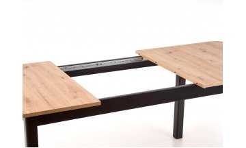 Стол деревянный обеденный Флора 160-228/90/78 дуб артизан / черный