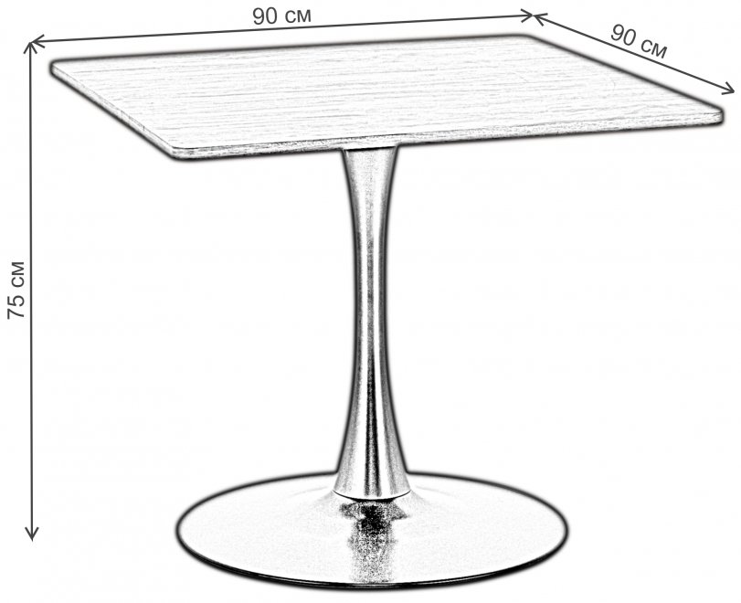 Деревянный стол Грац Квадрат 90 орех