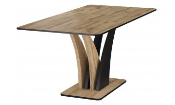 Деревянный обеденный стол Кри 120-160/68/76 дуб артизан / черный