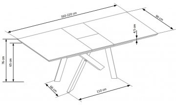 Деревянный стол Ксао 2 160-200/90/76