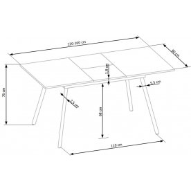 Деревянный стол Райт 120-160/80/76