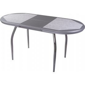 Стол Шарди О серый / плитка 05 / ножка 01 хром