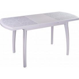 Стол Шарди ПО белый / плитка №05 / ножка 07 белый