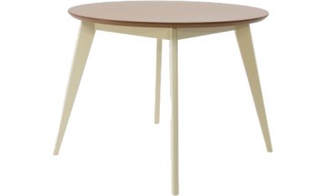 Деревянный стол Сканди К 90 слоновая кость / натуральное дерево