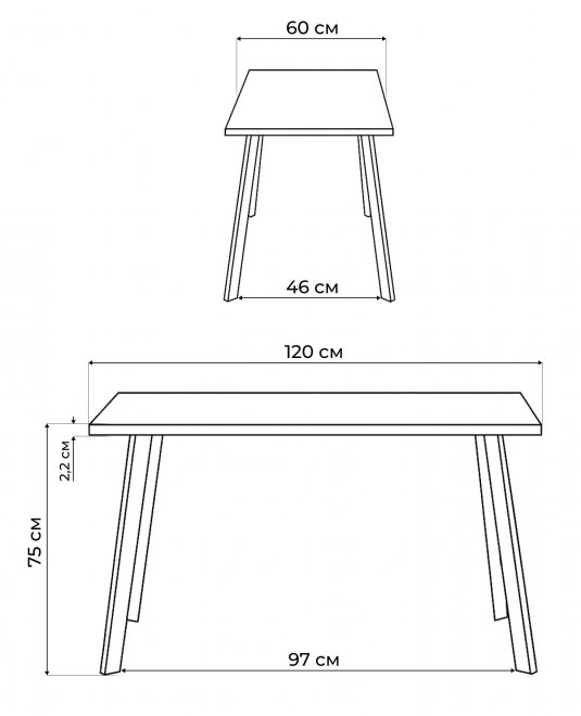 Стол Тринити Лофт 120 черный матовый / дуб делано темный
