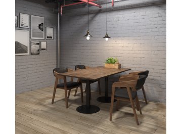 Обеденный стол VAST-120 брауни/черный