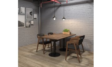 Деревянный стол VAST-120 teakwood/черный