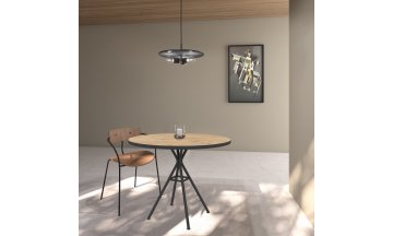 Стол деревянный обеденный VERONA teakwood/черный