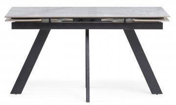 Керамический стол Невис 140(200)х80х76 creto statuario cara polished / черный