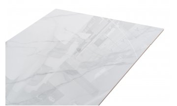 Керамический стол Невис 140(200)х80х76 creto statuario cara polished / черный