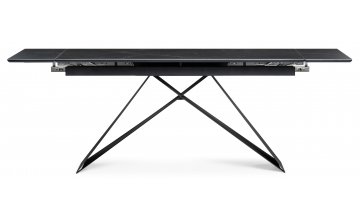 Керамический стол Ноттингем 160(220)х90х79 черный мрамор / черный