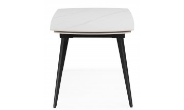 Керамический стол Aveiro 120(180)x80 белый мрамор / черный