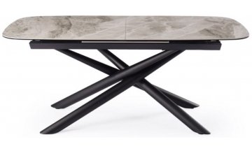 Керамический стол DikLine KE180 серый мрамор / черный