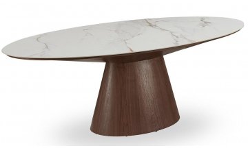 Керамический стол DT2483 Каррара / орех