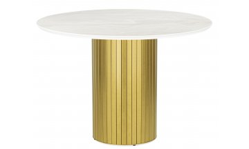 Керамический стол Гравент 110 patagonoa bianco repose / черный onyx bianco soft satin / золотой