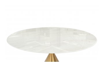Керамический стол Jaklin 130x73 белый мрамор / сатинированное золото