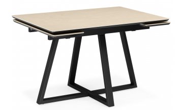 Керамический стол Памелла 140 (200) х 80 белый мрамор alpin white / snow white / белый