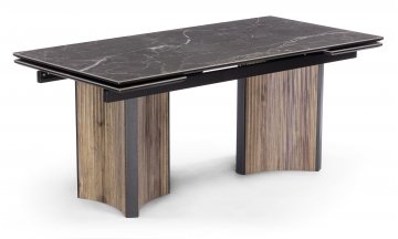 Керамический стол Саливан nero marquina / дуб бомонд лофт