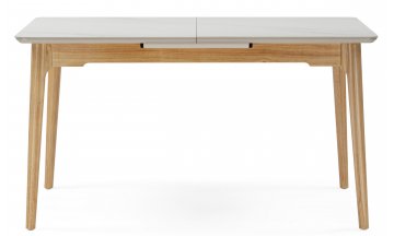 Керамический стол Halmar 140(180)x80 белый спеченный камень / светлое дерево