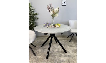 Керамический стол KENNER AR1000 черный/мрамор светло-серый