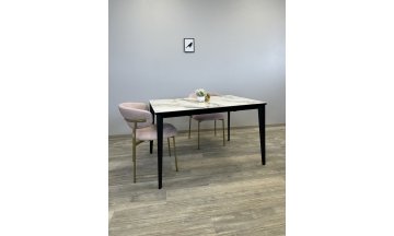 Керамический стол KENNER KR1200 черный/керамика мрамор золотой глянец