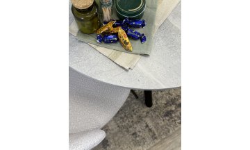 Керамический стол KENNER RR900 черный/мрамор светло-серый