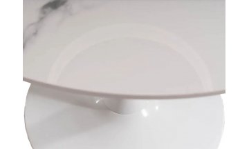 Керамический стол Карлин 90 белый мрамор / белый