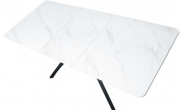 Керамический стол SHT-T76 белый мрамор / черный