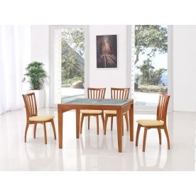 (НЕАКТИВЕН) Обеденная группа "стол 31098 L и 4 стула 9927 вишня" (ES)