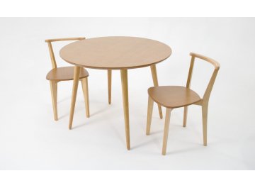 Обеденный стол Монте К 90 / Франк натуральный / велюр коричневый