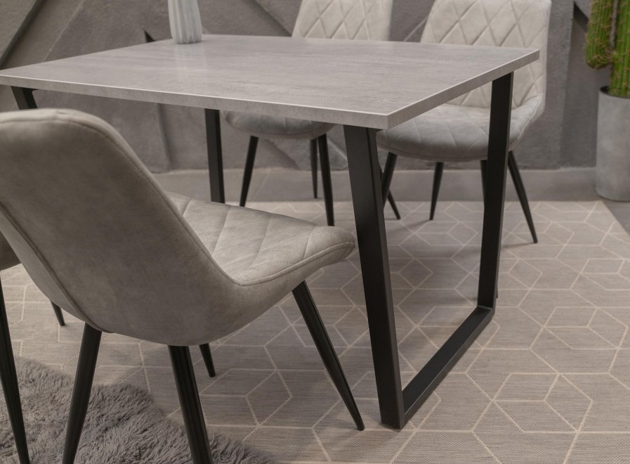 Обеденная группа Наинитал бетон / черный матовый / серый
