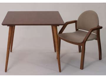 Обеденный стол Монте Джуно М 100 велюр бежевый / орех / орех