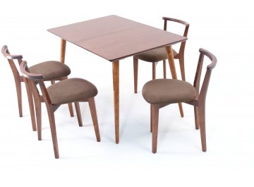 Раздвижной стол Монте Франк 120 натуральное дерево / натуральное дерево коричневый / орех / орех