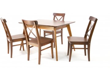 Складной стол Сканди Ингольф 120 натуральное дерево / натуральное дерево орех / орех