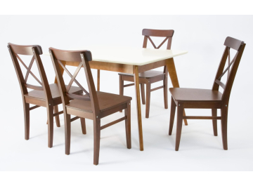 Обеденная группа Сканди Ингольф 120 орех / слоновая кость / орех