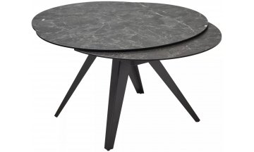 Керамический стол Aksel 130 керамика серый мрамор mona lisa / темно-серый