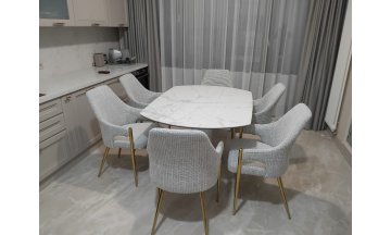 Керамический стол Атриум-2 140 белая керамика