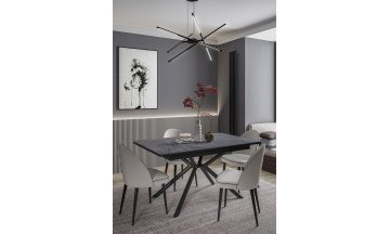 Керамический стол Брюле черный мрамор / черный