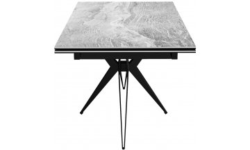 Керамический стол DikLine KW160 серый мрамор / черный