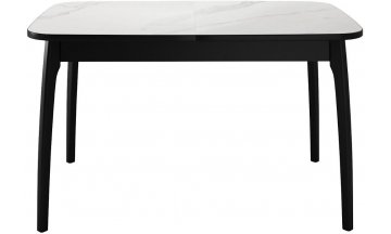 Керамический стол DikLine MK15 белый мрамор / черный
