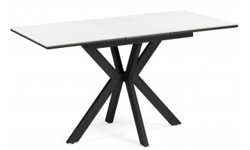 Керамический стол Гардинг 100(130)x70 белый мрамор / черный