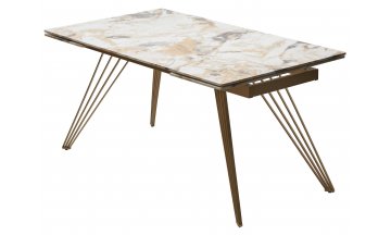 Керамический стол Acerra New 160 gloss grand jade solid ceramic / шампань