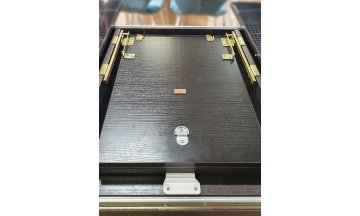 Керамический стол Форс 1100 черный глянец / золото