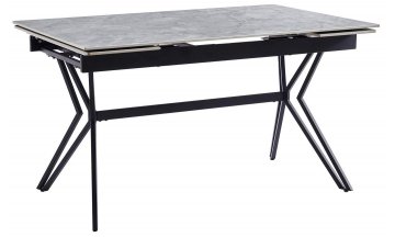 Керамический стол Мирул 135-195 / 80х76 grey stoun / черный