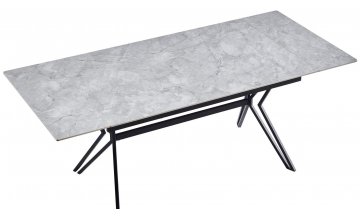 Керамический стол Мирул 135-195 / 80х76 grey stoun / черный