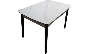 Керамический стол Ворк 120 белый матовый / черный